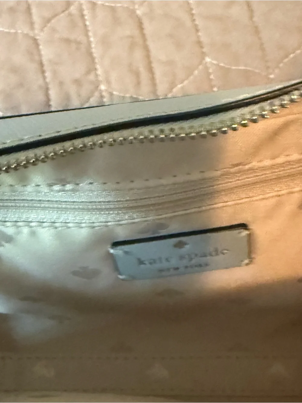 kate spade mint Saffiano Crossbody with Gold Logo